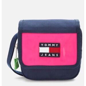 VtG TOMMY HILFIGER HERITAGE‎ Crossbody Messenger BAG Pink Classic Tommy Logo Y2K
